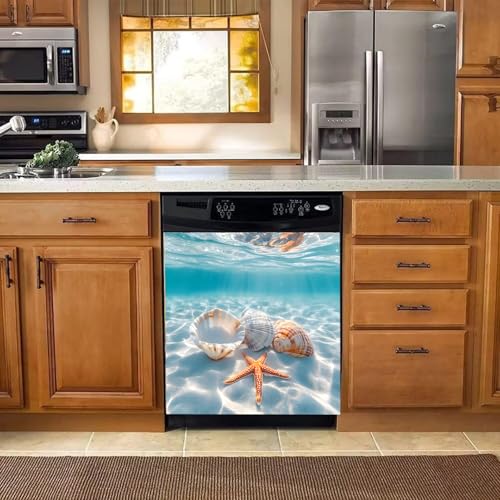 Image of BVBOX Dishwasher Magnet Cover 23 inchx26 inch, Reusable Magnetic Refrigerator Covers, Decorative Magnets Cover Fridge Door Skin Panel Stickers for Home Kitchen Appliance