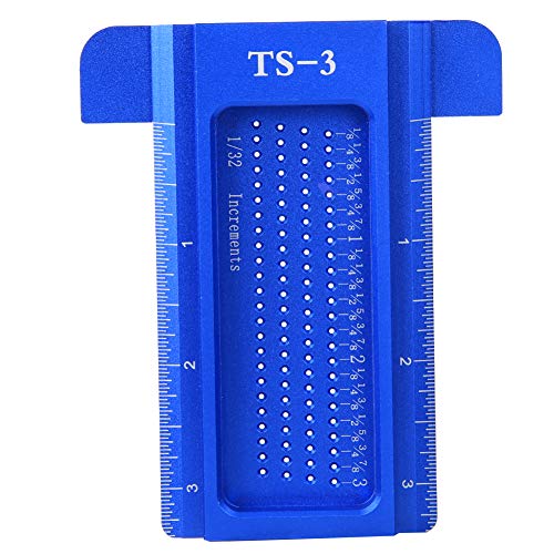 Marcado Regla T Calibre de l�nea Tipo T Calibre trazador Regla de orificio para posicionamiento(blue)