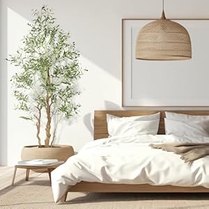 72ft Artificial Olive Tree 85in with Plastic Nursery Pot Faux Olive Silk Tree Fruits Fake Plant for Office House Farmhouse Living Room Home Decor IndoorOutdoor