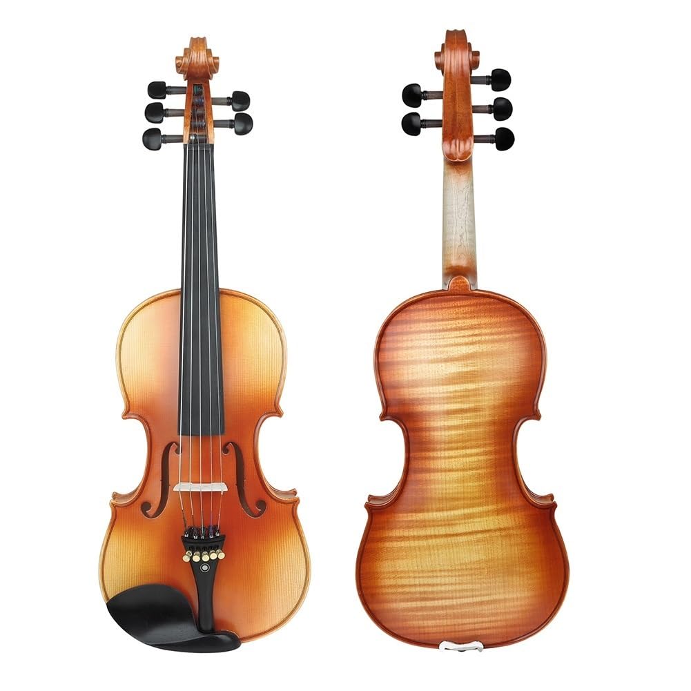 4/4 Full Size Cordiera a 5 Corde Violino Acustico Top in Abete Parte Posteriore in Acero Parti in Ebano per Principianti Pratica per Adulti