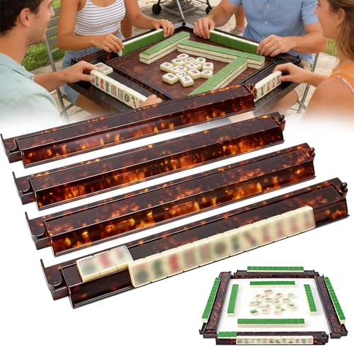 Set de rack para Mahjong de 17.5 pulg con diseño tortoise shell