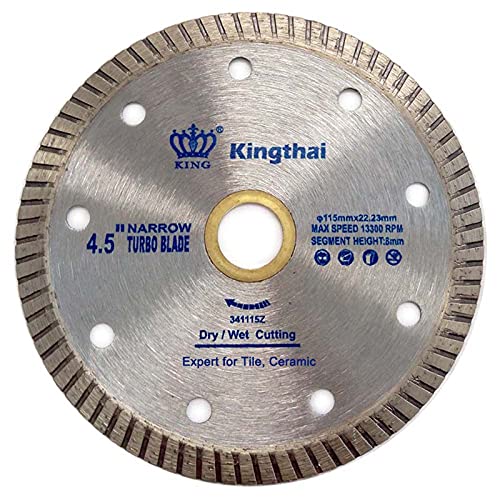 Kingthai 115mm 極薄刃 ターボリム型 セグメント ダイヤモンドブレード ダイヤモンドカッター陶器磁器タイル用