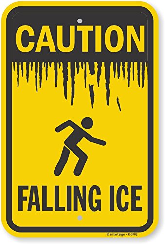 Panneau Caution Falling Ice aluminium pour sécurité de parking