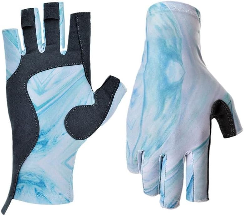 Colorful Print Half Finger Outdoor Sports Cycling Fitness Mountain Climbing Nylon Gloves