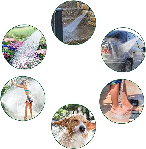 Finechao Garden Hose 5/8" X 50Ft With 10 Function Water Hose Nozzle Sprayer, Commercial Grade Rubber Lead-In Heavy Duty Hose, 100% Rubber, Ultra-Light, Super Strong Hose… #TOP6