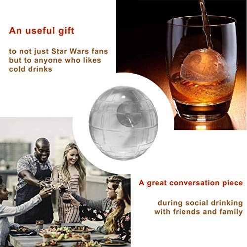 Death Star Ice Cube Mold 2 Pack Silicone Star Wars Ice Molds Sphere Big Ice Ball Maker for Whiskey, Bourbon and Cola (2) Death Star Ice Cube Mold 2 Pack Silicone Star Wars Ice Molds Sphere Big Ice Ball Maker for Whiskey, Bourbon and Cola (2)