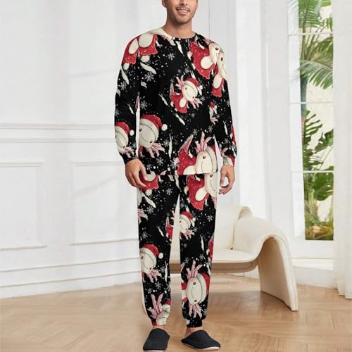 Christmas Axolotl Pajama Set Long Sleeve Lounge Sets Sleepwear 2 Pjs Nightwear for Men Women2