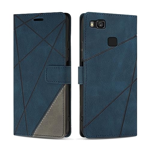 SONWO Cover per Huawei P9 Lite Custodia, Flip Caso in PU Pelle Case Cover Premium Portafoglio Custodia per Huawei P9 Lite, Supporto Stand, Slot per Schede, Blu