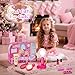 Hair Salon Toys for Girls,34Pcs Pretend Play Makeup Beauty Hair Styling Set with Blow Dryer, Mirror,Barber Apron, Scissors and Stylist Accessories Girls Toys for 3-9 Year Old