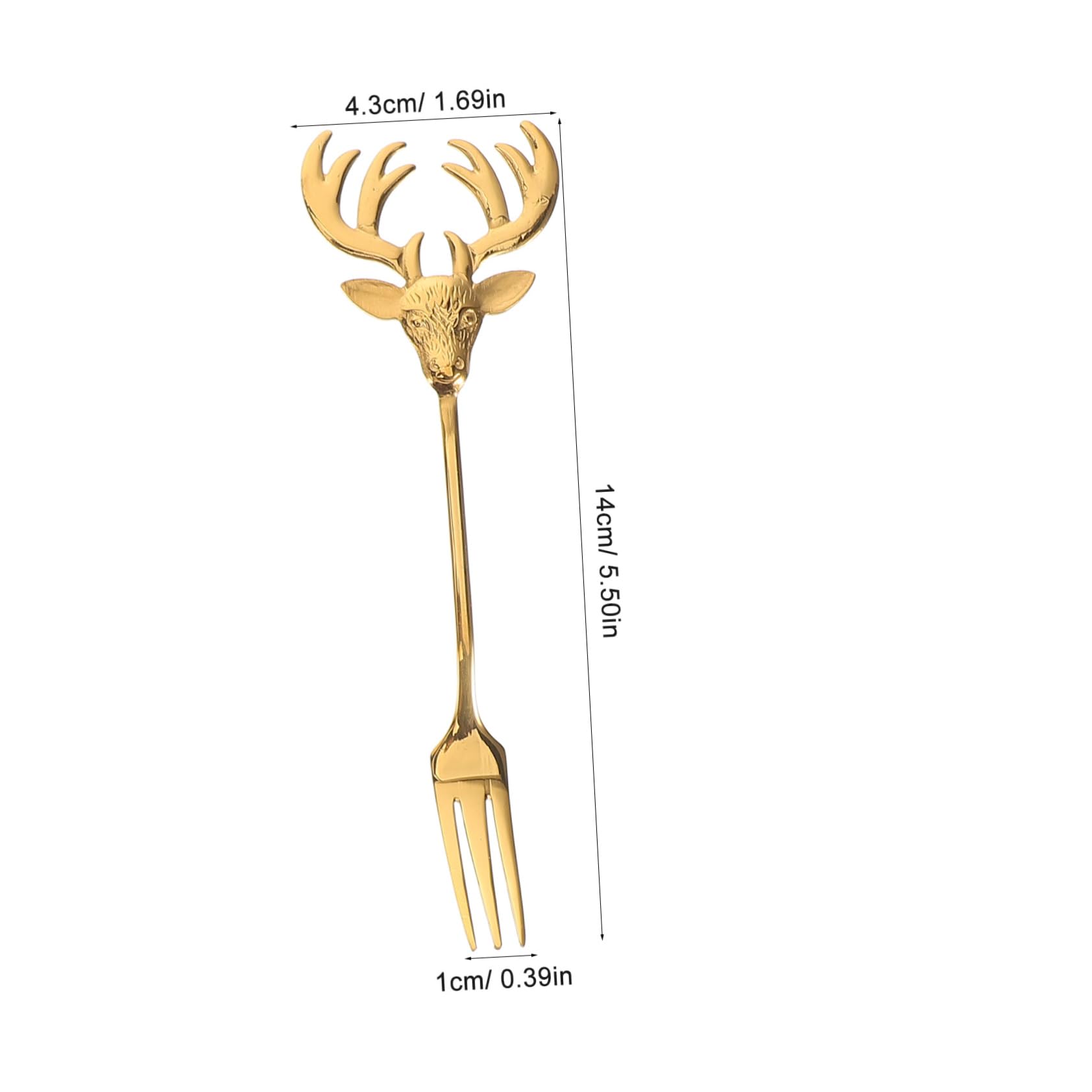 STOBAZA 5pcs Small Appetizer Forks Stainless Steel Deer Head Forks Fruit Forks Dessert Forks Tiny Forks for Appetizers Cake Dessert Salad Appetizer Forks Small Forks