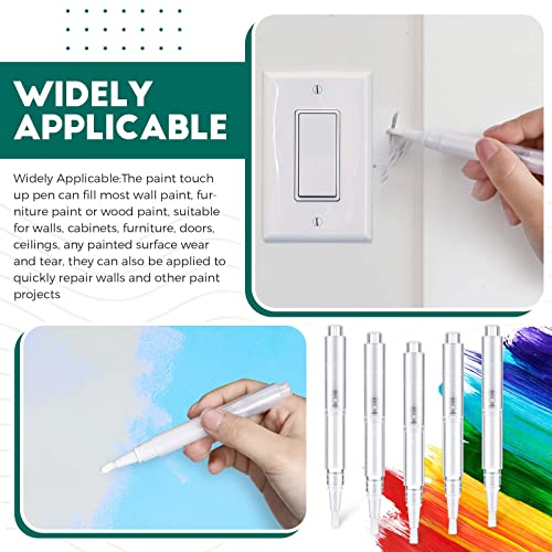 Paint Touch Up Pen Empty Oil Pen Transparent Paint Pen Fillable Brush Pen For Touch Up Wall Cabinets Furniture Wood (10 Pieces) #TOP4
