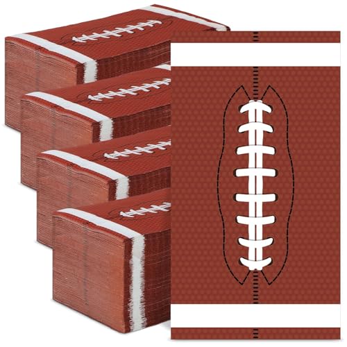 gisgfim 200Pcs Football Paper Napkins Sport Guest Towel Rugby Team Disposable Tissues Hand Napkins for Bathroom Baby Shower Boys Girls Game Birthday Touch Down Party Kitchen Decorations Supplies Favor
