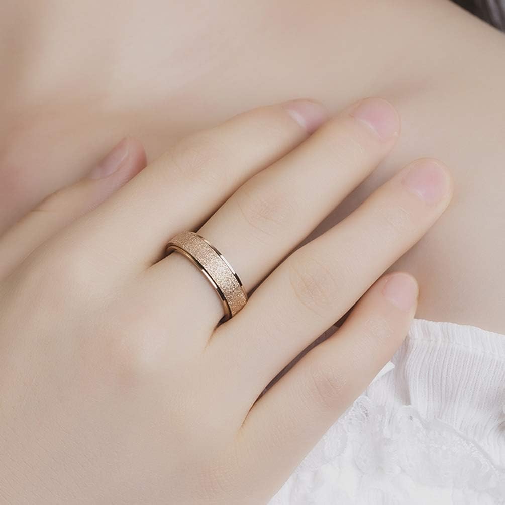 Stainless Steel Spinner Ring for Women Men Sand Blast Finish Wedding Band 6MM