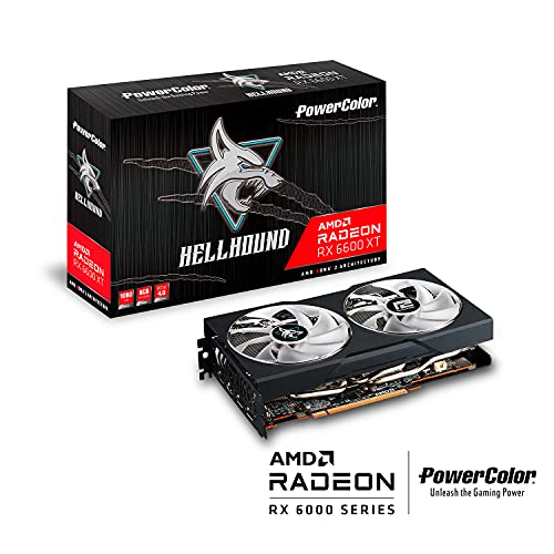 Image of PowerColor Hellhound AMD Radeon RX 6600 XT Gaming Graphics Card with 8GB GDDR6 Memory, Powered by AMD RDNA 2, HDMI 2.1