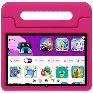 Kids Tablet,10 inch Tablet for Kids, Android 13 Toddler Tablet with Shockproof Case-Stand,128GB Expansion,5-7 hr Battery,WiFi,GMS,Parental Control,Kids App Pre-Installed (Pink)