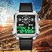 Gosasa Fashion Men’s Digital Analog Watch Square Large Face Waterproof Sports Casual Quartz Wristwatch Leather Strap with Dual Time, Alarm, Luminous Display (Silver Black)