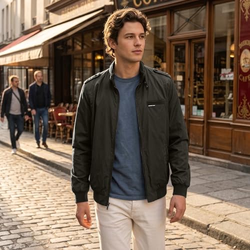 Image of Members Only Men's Iconic Racer Quilted Lining Jacket |Slim Fit|