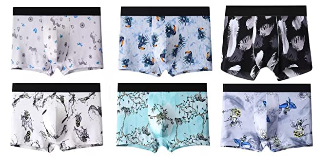 KEDY Printed Cotton Extra-Thin Ice Silk Elasticity Best Fitting Boxer Brief Shorts Pants/Underwear for Men (Pack of 2, Multicolor)