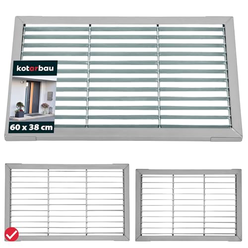KOTARBAU® Abtreter Fußmatte Außen 60x40 cm aus Verzinkt Metall Eingangsmatte Fussmatte Innen Fußmatten Aussen Haustürmatte Türmatte Fussmatten Haustür Schmutzfangmatte Fußabtreter Außen Fussabstreifer
