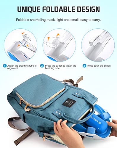 Greatever Full Face Snorkel Mask,Snorkeling Gear With Latest Dry Top Breathing System And Detachable Camera Mount,Foldable Panoramic View Snorkeling Mask,Anti-Fog&Anti-Leak Diving Packages #TOP5