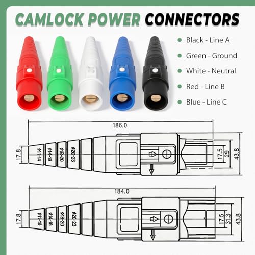 Cables 2/0-4/0 AWG conectores Camlock CLS40 accesorios bloqueo leva 400A 3