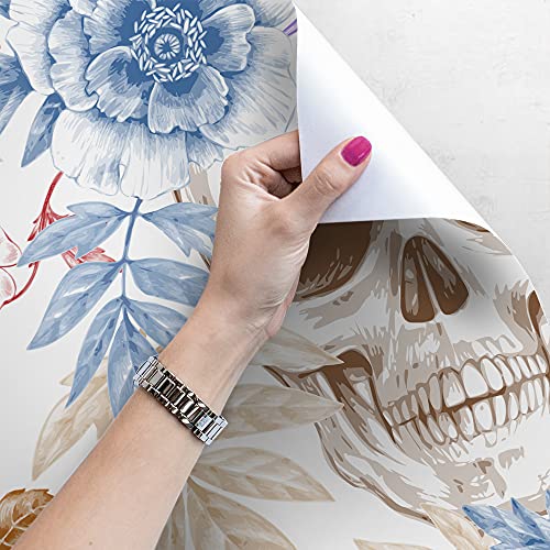 Papier peint Magic-Stick fleurs de crâne Coloray décoration murale repositionnable - 4