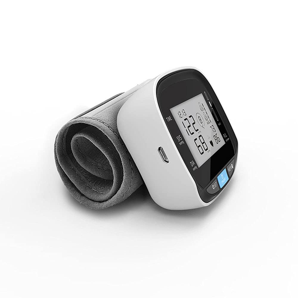 Monitor per la Pressione sanguigna, Monitor per la Pressione del Sangue del Polso per Uso Domestico Monitor BP con Polsino da Polso, Display Ampio modalità Dual Utenti per Uso Domestico,Voice