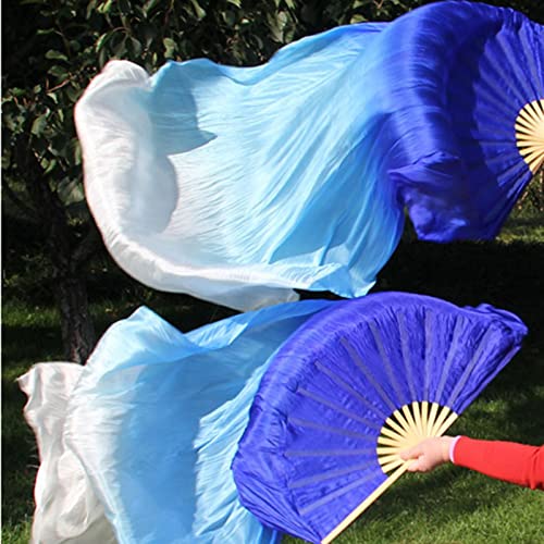 Voiles d'éventails danse du ventre 180 cm en soie fluide et structure pliable - 4