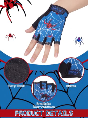 Image of Boao 3 Pairs Kids Half Finger Bike Gloves