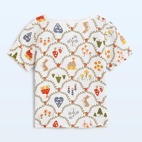 Image of The Boo Boo Club Kid'S 100% Muslin Organic Cotton Printed Button Shirt and Short Set | Half Sleeve Shirt | Summerwear Set | Kids Cothing Wear Set