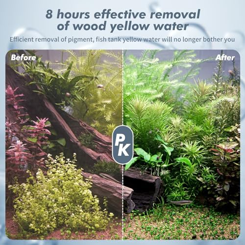 WDEFUN Aquarium Filterharz – 2x 300 Ml, Mit Netzbeuteln – Entfernt Tannine & Schadstoffe, Für Süß- & Salzwasser
