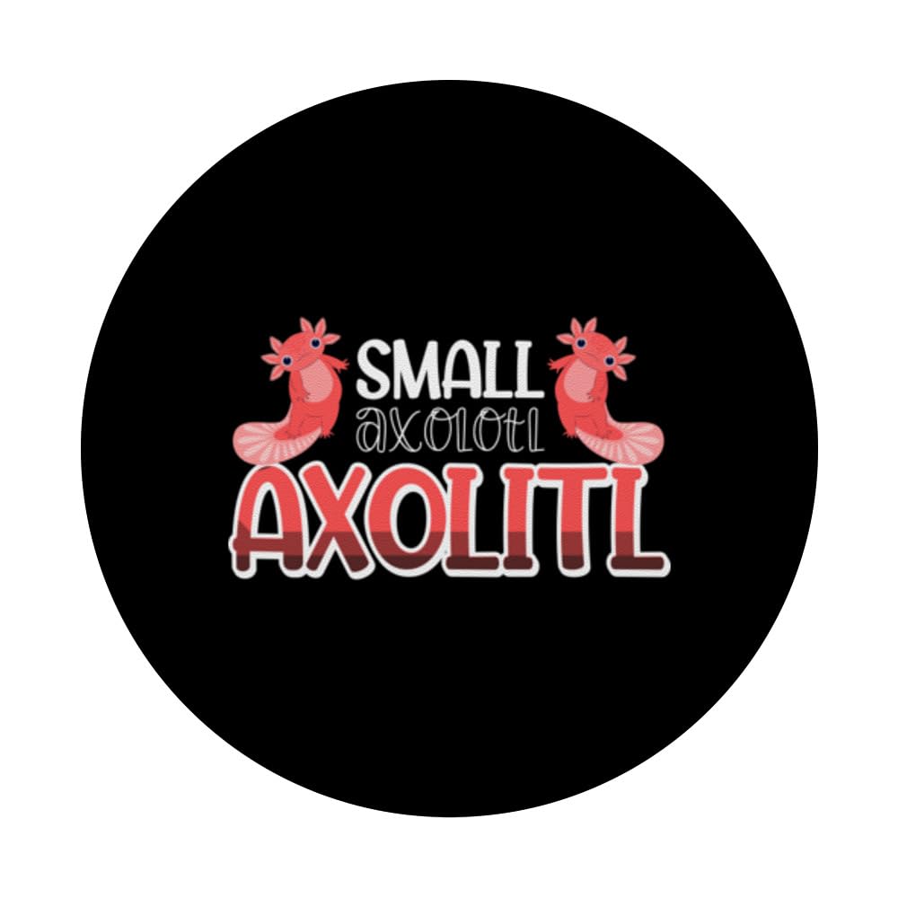 Small Axolotl Comic Cartoon Axolotls PopSockets Swappable PopGrip, Black - Image 3