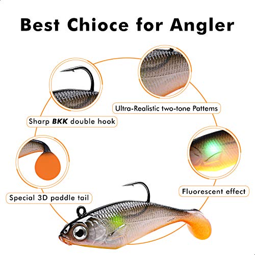 image for TRUSCEND Pre-Rigged Fishing Jigs, Super Durable Bass Fishing Lures, We