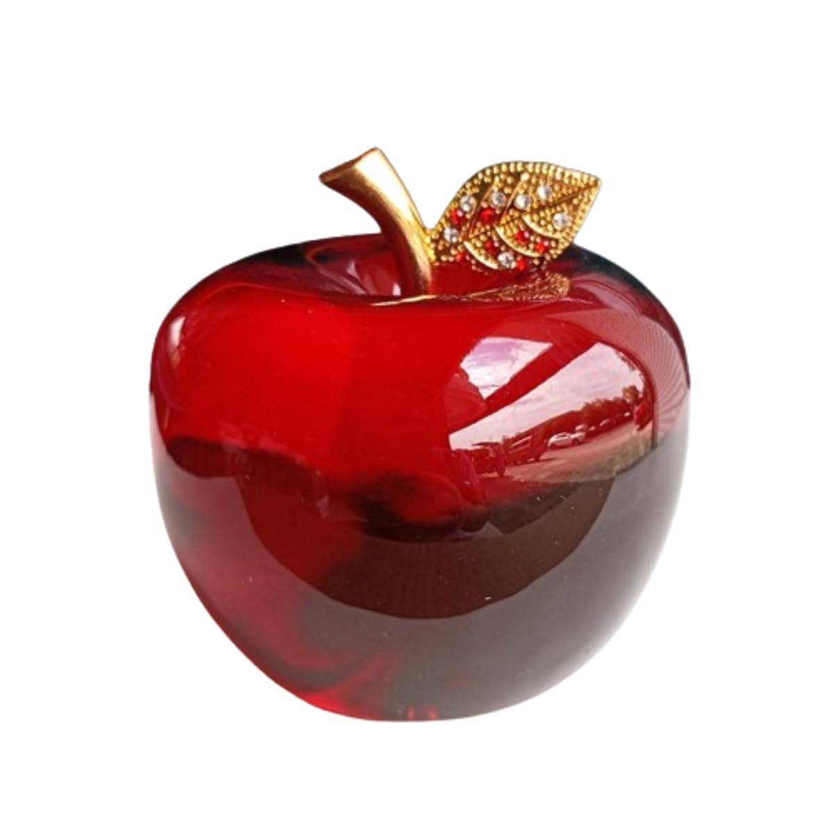 Amazon.co.jp: Unlnsiy クリスタルガラス赤リンゴ文鎮飾りフルーツ