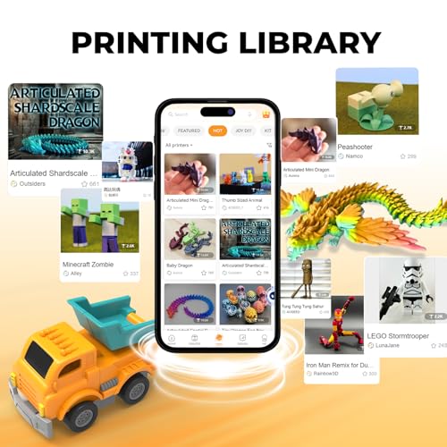 AI-Powered 3D Printer for Kids, 3D Printer with 8 PLA Filament Set, AI Design App, Huge Toy Library, Up to 400mm/s Faster Speed, W/ 16+ Mini 3D Design Module, App Control, X-Maker Joy AI+ - Image 6