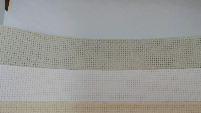 Image of KCS 3 pc of 12 inch x 18 inch 14CT Counted Cotton Aida Cloth Cross Stitch Fabric (Pearl Grey+White+Ecru)