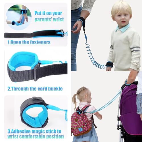 Miniatura 6 de Dkddsss Correa Para Niños Seguridad, Muñequera Anti Pérdida, Correa Para Niños Seguridad, Ajustable Arnés De Bebe, Arnes Correa Para Niños Seguridad, Arnés De Seguridad Para Caminar Niños