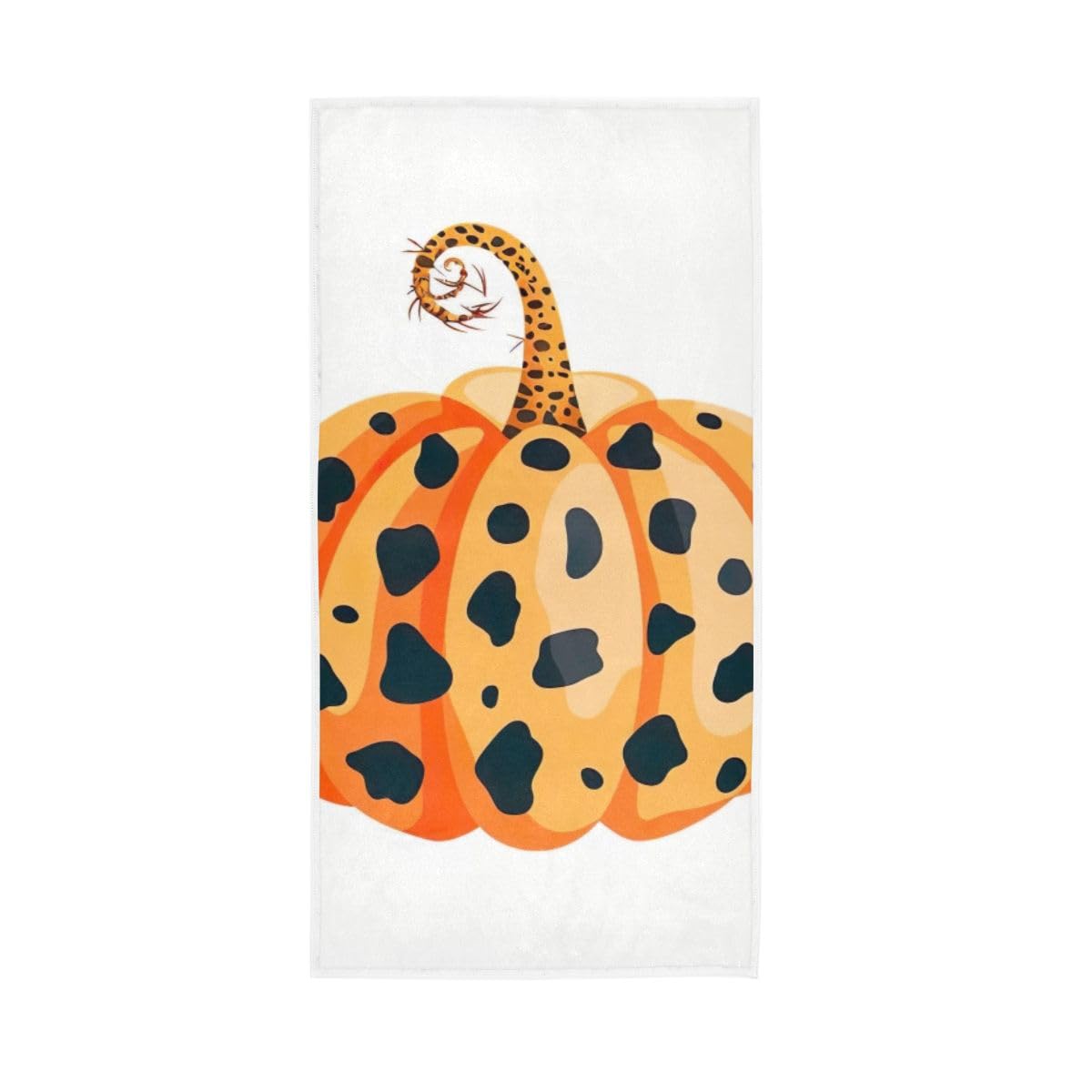 HUYGD Leopard Print Pumpkins Hand Towels, Cotton Hand Towels for Bathroom, Gym, Hotel, Spa 15 x 30 Inches