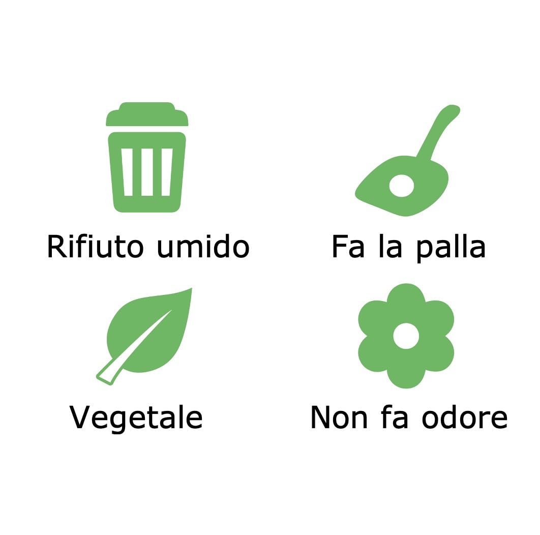 Siria 60L-Lettiera per Gatti Vegetale e Agglomerante-Set 6 sacchi da 10 Litri