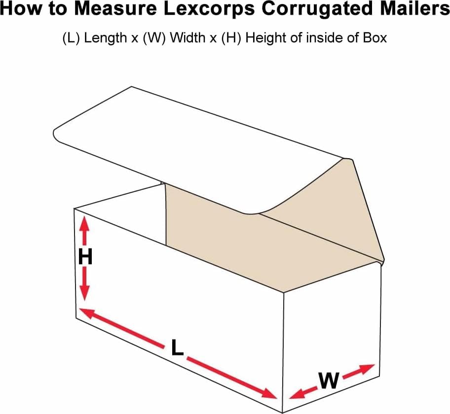 Miniatura 2 de Paquete de 50 cajas de envío M1044 de cartón corrugado blanco de 10 x 4 x 4