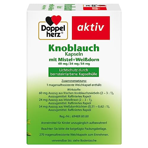 Doppelherz Knoblauch Kapseln mit Mistel + Weißdorn 60 mg/ 24 mg/ 54 mg - Traditionelles Arzneimittel zur Vorbeugung allgemeiner… – Ansicht 4