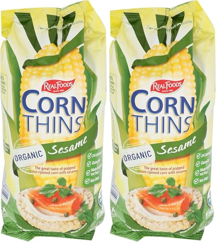 REAL FOODS Organic Sesame Corn Thins, 5.3 OZ (Pack of 2) image 3