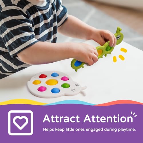 Image of LiKee Fidget Popper Baby Toy, Montessori Sensory Travel Toys for 10M+
