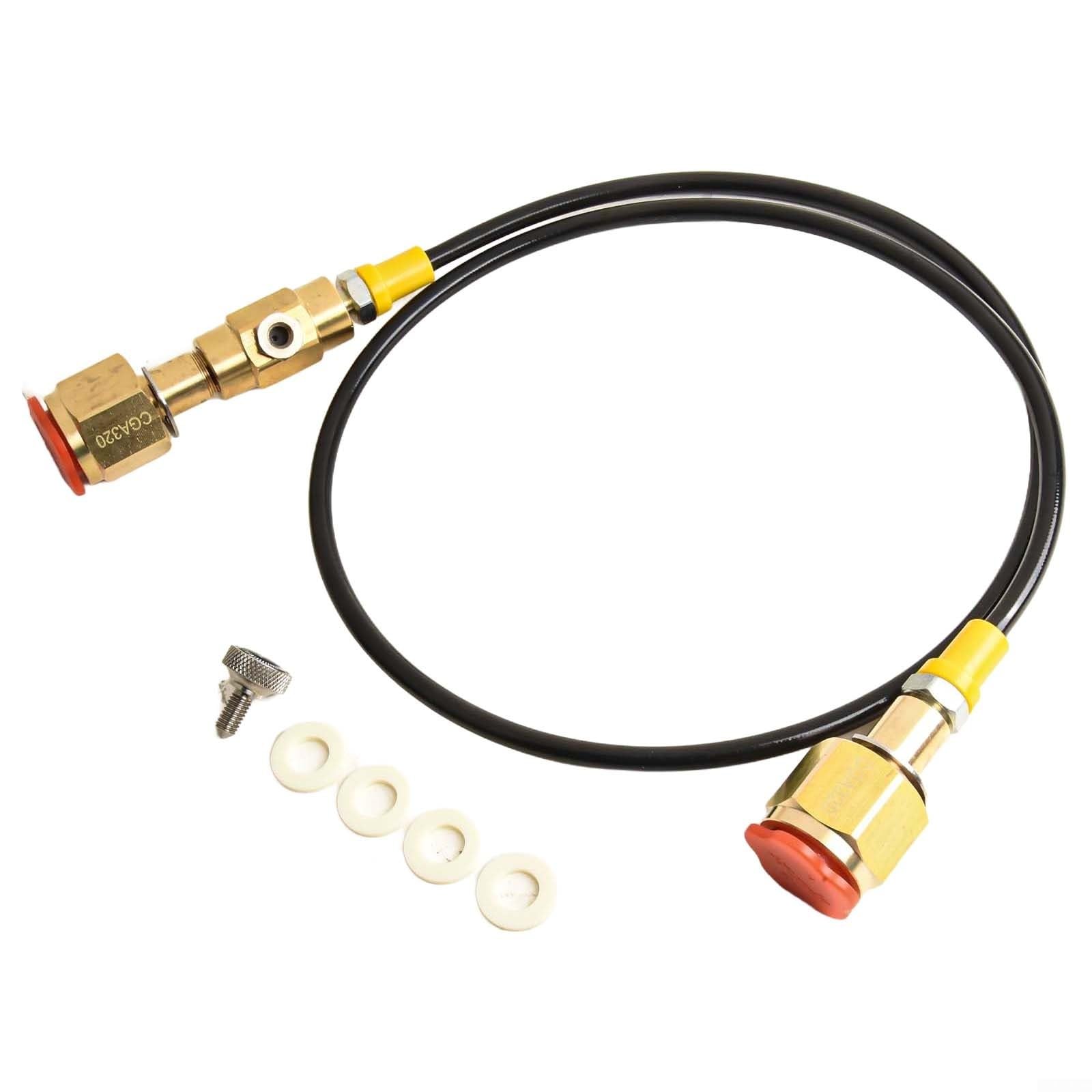 1 adattatore di ricarica per serbatoio con tubo flessibile da 36", connettore Cga320 a Cga320, plastica e rame, per sistema ad aria