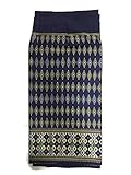 Silk & Fibers Thai Fabric Traditional Asian Style Warp Skirt Sarong Free Size (with Hook for DIY) (Black (Random Graphic)) ,One Size