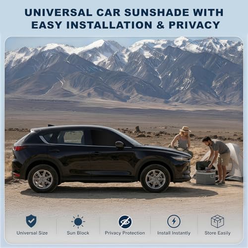Image of ZATOOTO Magnetic Car Window Shade 2 Pack Car Shades for Front Windows for Sleeping Car Privacy Curtain UV Block Window Shade, Universal Size for Vehicle Privacy Window Shade for Driver