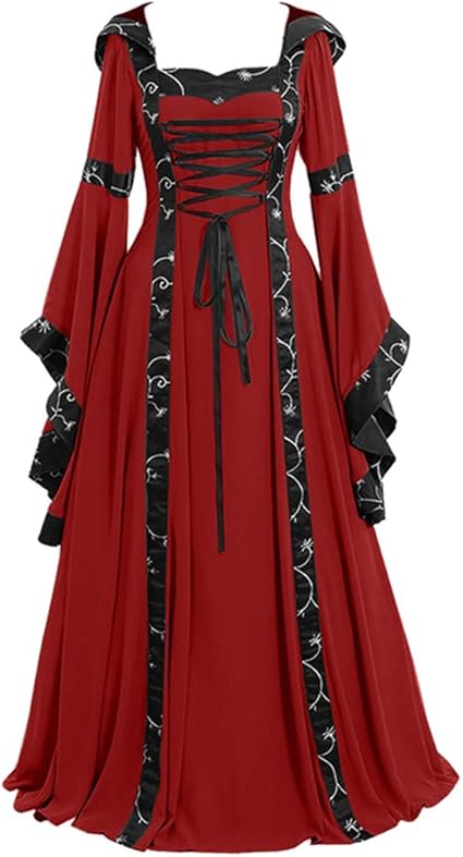 OIOLOYJM Renaissance Costume Women Medieval Sexy Plus Size Witch Vampire Gothic Halloween Costumes Woman 2025 Clothes Dresses