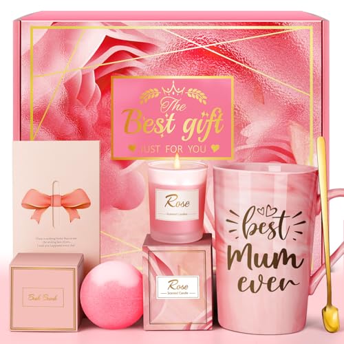 Eletorot Mum Christmas Gifts from Daughter Son Personalised Present Hamper for Birthday, Mothers Day, Pamper Set for Mom, Mummy Gifts, Coffee Cups Mug Presents
