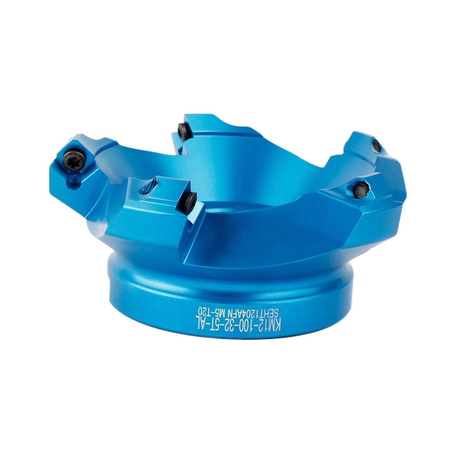 KM12 45° Aluminum Alloy Face Mill Cutter Head (Insert Not Included), SEKT1204 Compatible, 100mm 6T CNC Milling Tool for Aluminum(KM12-100-27-6T-AL)