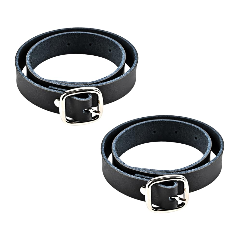 Leather Spur Strap, 2PCS Adjustable Horse Riding Straps Comfortable Horse Stirrups Straps with Metal Buckle for Outdoor Equestrian Supplies